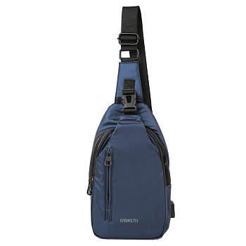 Сумка дорожная FABRETTI нейлон, 16X31X6см., синий, муж.
