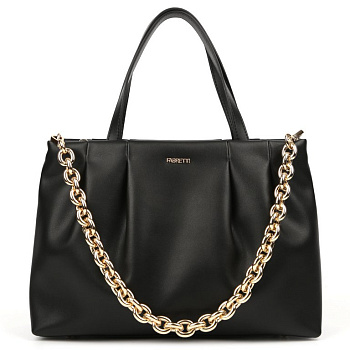 Сумка женская FABRETTI 31х23х10 см, нат. кожа, черный