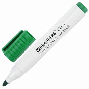 Маркер для доски Brauberg "CLASSIC" 3мм зелёный круглый