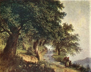 Постер на бумаге 30*40см, М.И. Лебедев "Итальянский пейзаж" 1833г