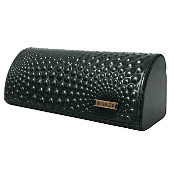 Футляр для очков Макей 16,5*6 см "Bubbles" нат. кожа, цвет зеленый