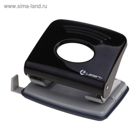 Дырокол до 30л метал. Lаmark "Mettallic", с линейкой, черный