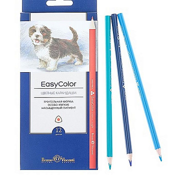 Набор карандашей  12 цв. трехгранные Bruno Visconti "EASYCOLOR"