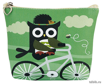 Кошелек детский "Сова и еж" текстиль