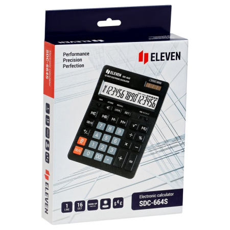 Калькулятор наст. Eleven SDC-664S (16 разр., 2 питания, 155x205x36мм)
