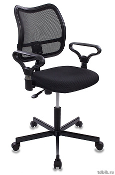 Кресло оператора Бюрократ CH-799M/TW-11 (спинка сетка, сиденье ткань, крестовина металл, цв. Черный)