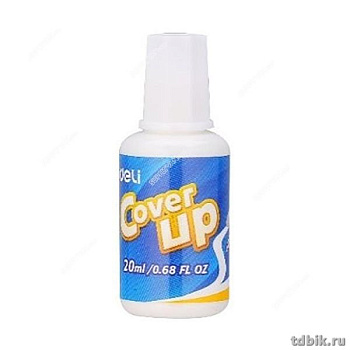 Коррект. жидкость Deli (20 мл) с кисточкой, быстросохнущая