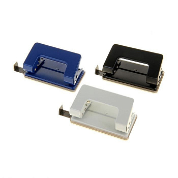 Дырокол до 10л метал. Erich Krause QUADRO с линейкой, ассорти