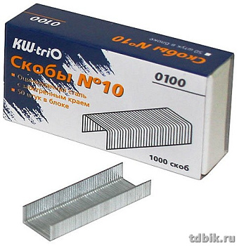 Скобы 23/10 Kw-Trio 1000 шт/уп, оцинкованные 50-70 листов