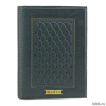 Бумажник для автодокументов Макей, нат. кожа, цвет синий