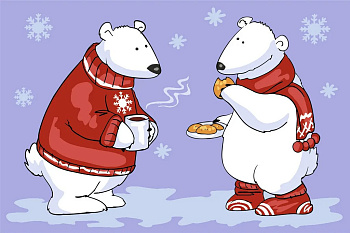 Роспись по номерам (картон) 20*30см "Теплые беседы" (основа,акрил. краски, кисти) ФРЕЯ