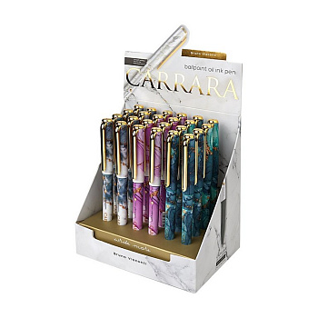 Ручка шариковая с рис. Bruno Visconti "Carrara. Bright" 0,7 мм синяя (стерж.136 мм, линия 0,5 мм)