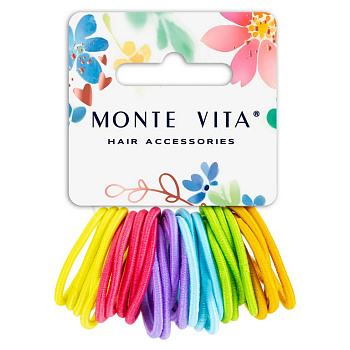 Резинки для волос в наборе 30 шт. (ассорти) 0,3*9см MONTE VITA