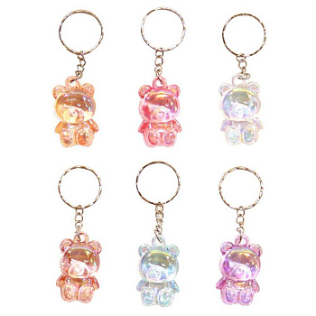 Брелок "Мишка" 4 см ассорти (пластик)