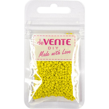 Бисер круглый d=2 мм., 10гр/уп., цв. желтый deVENTE "Opaque"