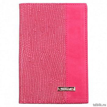 Обложка для паспорта D.Morelli "Violetta" с отделениями для карт нат. кожа, малиновая