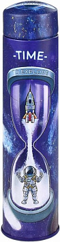 Пенал-тубус для мальчика Феникс + "Космонавт в песочных часах" 19,5x4,7x4,7 см (металл)