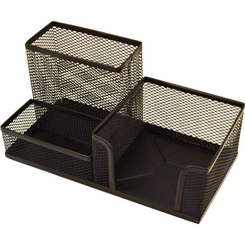 Подставка наст д/канц. принадлеж. металл, deVENTE 3 отд. черная