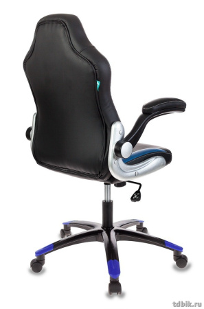 Кресло игровое Бюрократ VIKING-1/BL+BLUE (искусственная кожа, цв.  черный/синий)