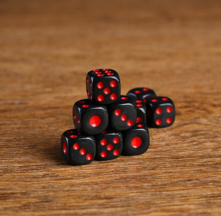 Кости игральные 1.4*1.4 см черные