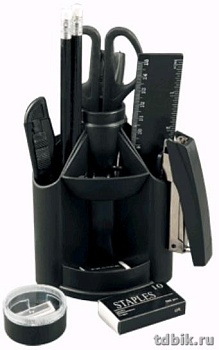 Набор настольный пластик 13 предметов DOLCE COSTO "Минидеск" черный (вращающийся)