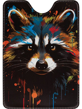 Обложка для проездного билета "Енот" из ПВХ 7*9,5 см