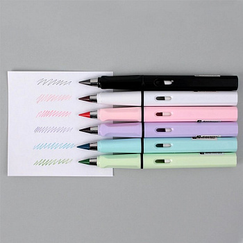 Карандаш вечный цветной Darvish (ассорти) с ластиком (металлический наконечник)