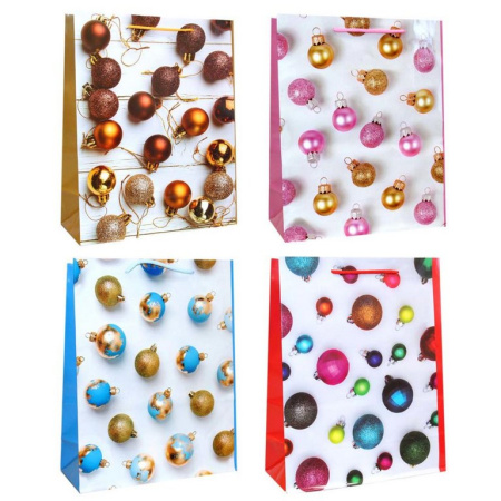 Пакет бумажный НГ 26*32см ламиниров. "Новый год" (ассорти)