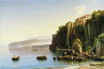 Постер на бумаге 50*70см, А.П. Боголюбов "Сорренто" 1855г.