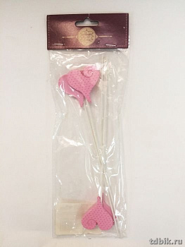 Декор из полирезины "Розовые сердечки" 27,6*9,5*0,6см (4шт/уп)