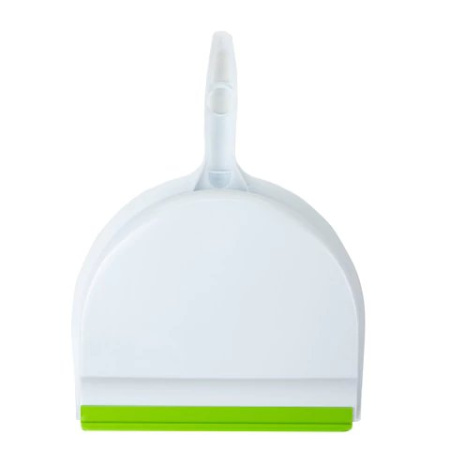 Щетка + совок, бело-зеленый, резиновая кромка ЛЮБАША