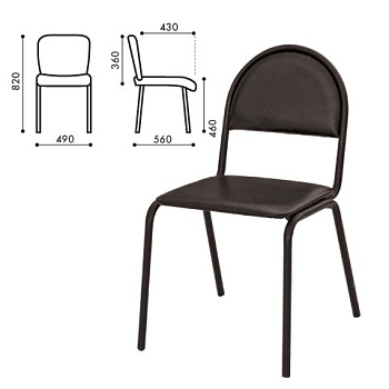 Стул для посетителей Форма/Серна (кож.зам черный)