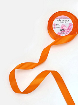 Лента атласная 2,0см*23м, цв. ярко-оранжевый  ART UZOR