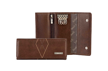 Футляр для ключей  D.Morelli "БОНД" из нат.кожи, коричневый