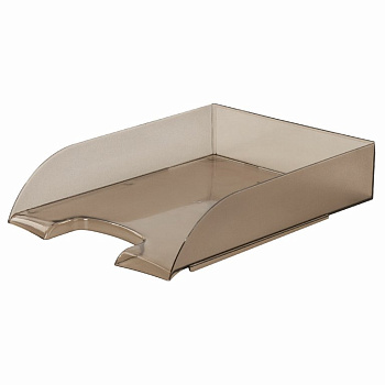 Лоток горизонтальный BRAUBERG "Office style" серый тонированный