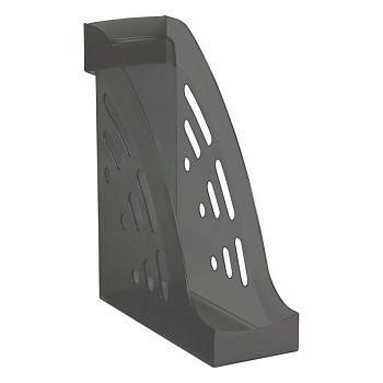 Лоток вертикальный 95 мм Стамм Эксперт с карманом, тонированный серый