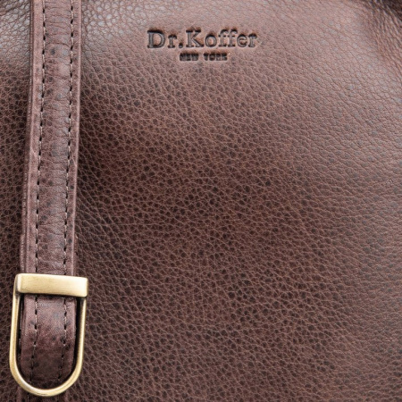 Сумка женская Dr.Koffer 13*20*3 см, нат. кожа, коричневая через плечо
