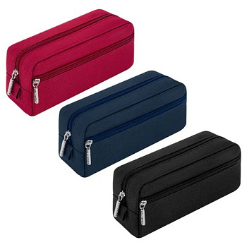 Пенал  универсальный  BRAUBERG "Basic" 19х9х4 см (полиэстер), ассорти