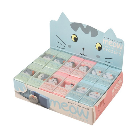 Ластик Bruno Visconti "Meow", 3 цвета