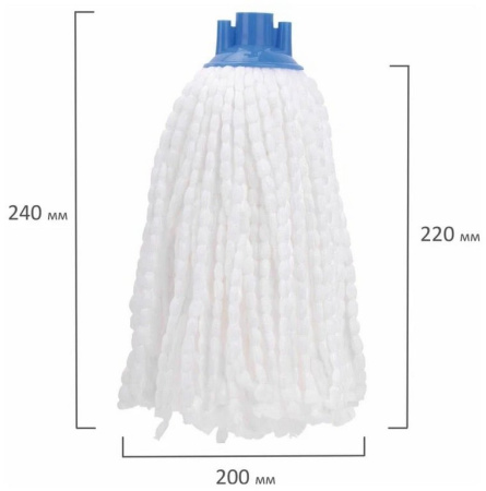 Моп для швабры ЛАЙМА (микрофибра, веревочная) 24*20 cм