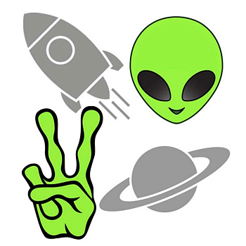 Светоотражатель (набор наклеек) "Alien" 65x55 мм, deVENTE