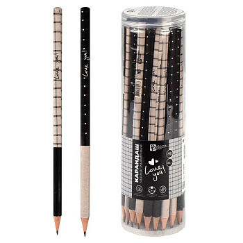 Карандаш ч/г HB с рис. трехгранный Феникс+ "Лав-Клетка" (дерево)