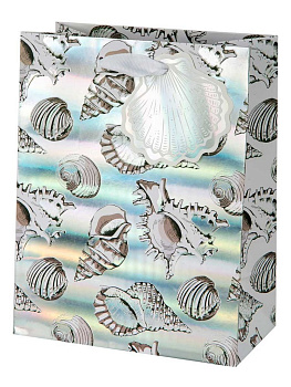 Пакет бумажный 18*23см ламинированный "Ракушки"