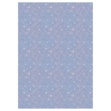 Бумага упаковочная 70*100см  в рулоне (ассорти) "Grace twigs" MESHU