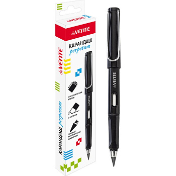 Карандаш вечный черный deVENTE "Perpetum"  с ластиком (металлический наконечник)