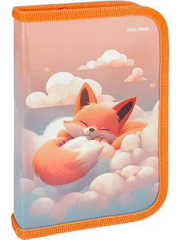 Пенал 1 отд. 1 откид. планка для девочки Prof-Press "Спящая лисичка" 190х115 (ламинир.картон)