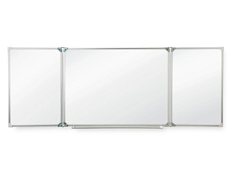 Доска 3-х элементная маркерная 1000*1500/3000 мм, 2-створчатая магнитная белая МелМар