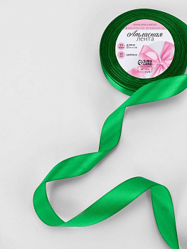 Лента атласная 2,0см*23м, цв. зеленый  ART UZOR