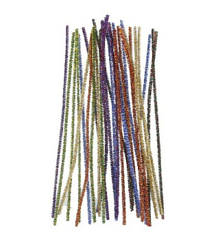 Проволока пушистая цветная 6мм*30см (30шт/уп) с блестками deVENTE