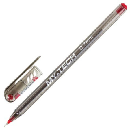 Ручка шариковая масляная PENSAN "My-Tech" 0,7мм красная (стерж.140мм, линия 0,35мм) игольч.